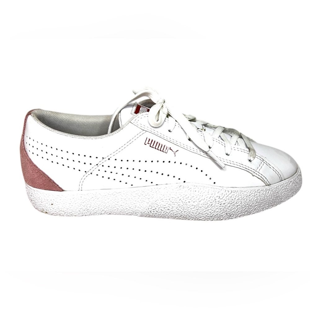 Women White Pink Puma Tennis Snikers Size 9.5 - Picture 4 of 7
